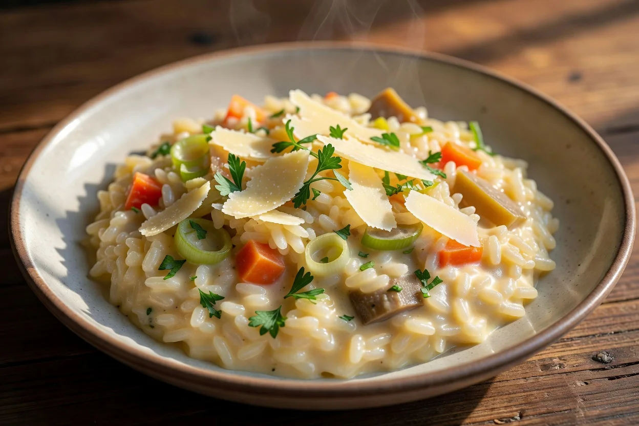 Kremowe risotto warzywne — baza dania