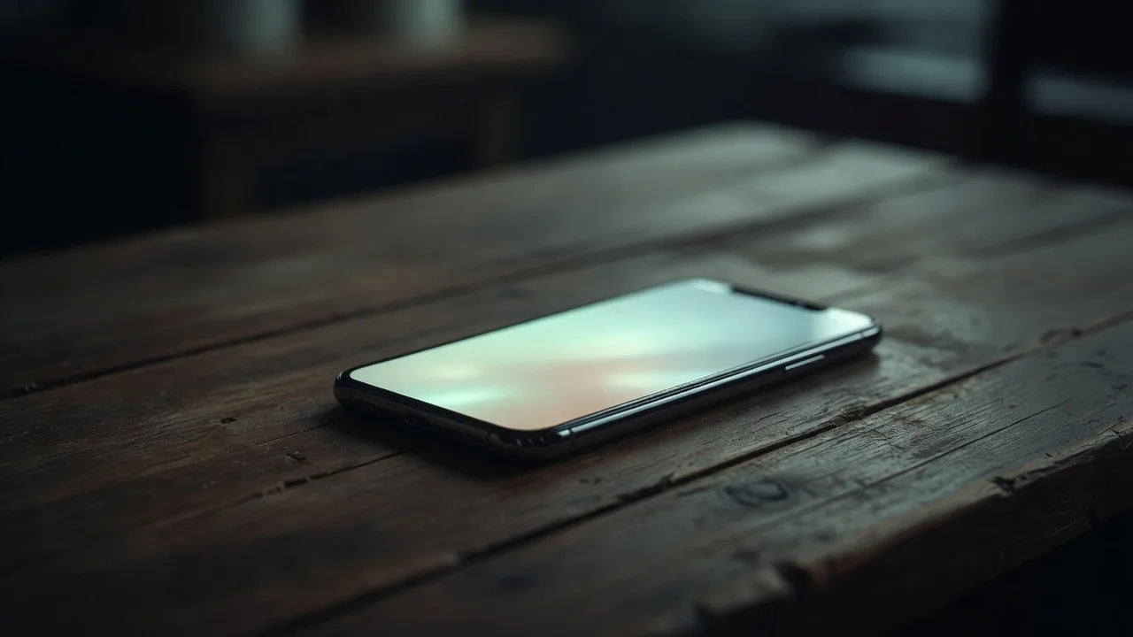 Smartfon z ekranem płatności leżący na drewnianym stole